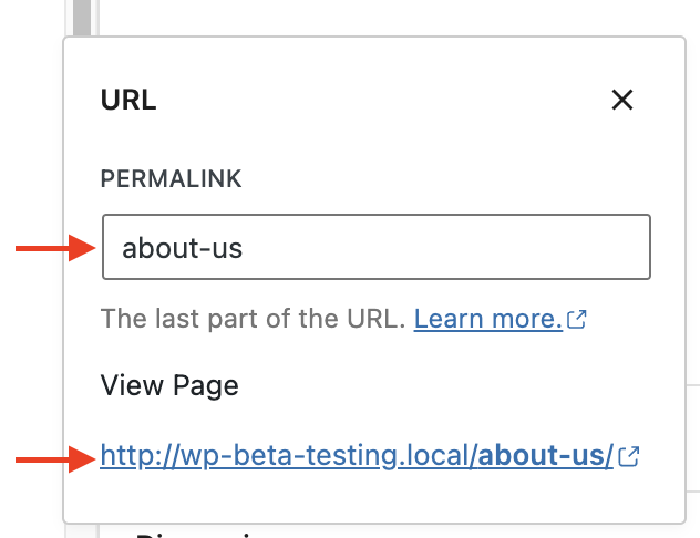 Change and View the Permalink updates